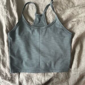 Fleo Ribbed Dark Green Racerback Crop Tank